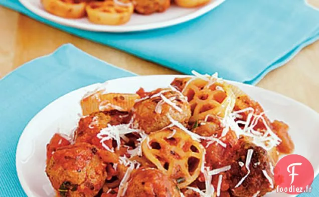 Mini Boulettes de Dinde avec Pâtes de Roue de Chariot