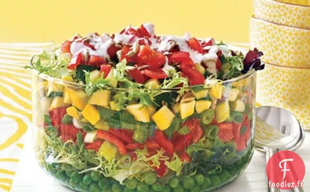 Salade en couches avec Vinaigrette Ranch au Babeurre
