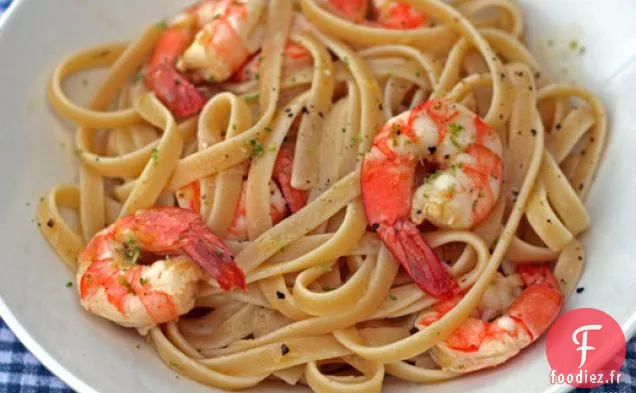 Dîner ce soir : Linguine aux Crevettes Rôties aux Agrumes