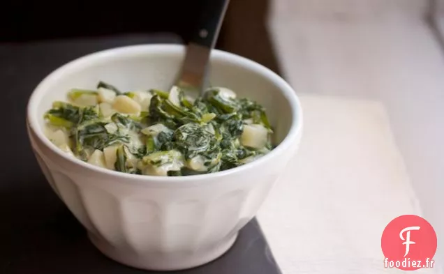 Navets À La Crème Avec Leurs Légumes Verts