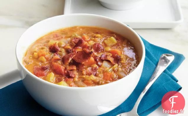 Soupe de Lentilles et Tomates Au Curry