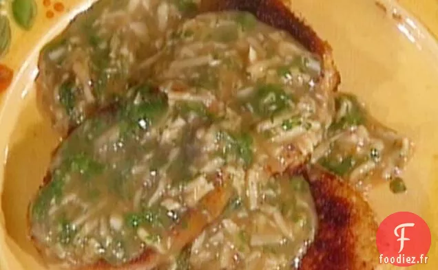 Côtelettes de Porc au Raifort et Navets cuits au Four: Costolette al Raffano
