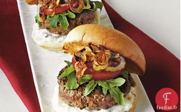 Mini Burgers à l'Oignon et au Fromage Bleu Caramélisés