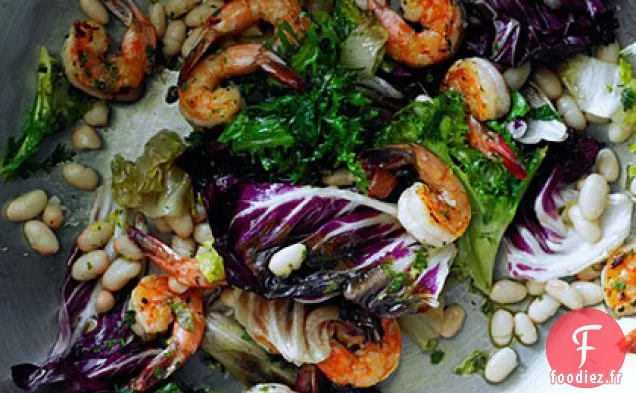 Salade de Crevettes et Haricots Blancs avec Vinaigrette au Citron