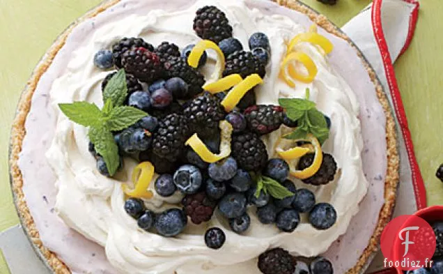 Tarte à la Crème Glacée aux Myrtilles et au Gâteau au Fromage