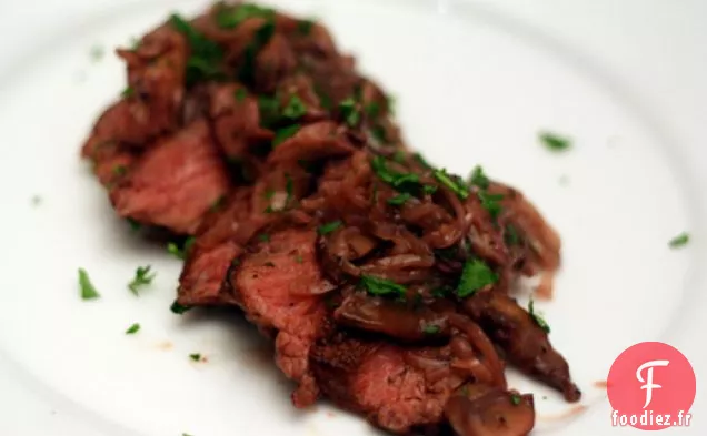 Dîner ce soir: Steak de Suspension aux Échalotes et Champignons