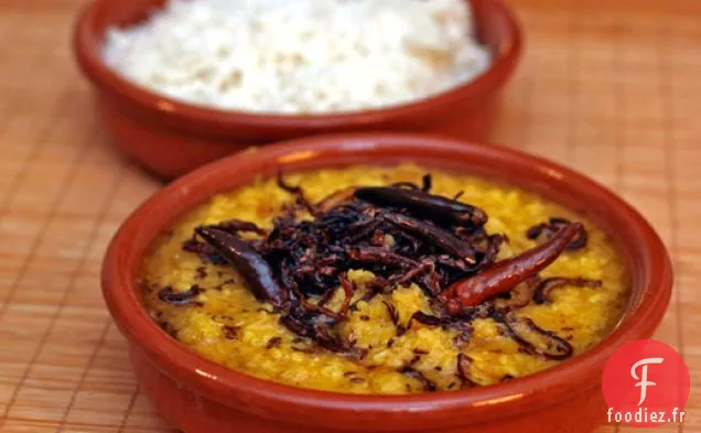 Dîner ce soir: Moong Dal et Lentilles Rouges aux Oignons Dorés