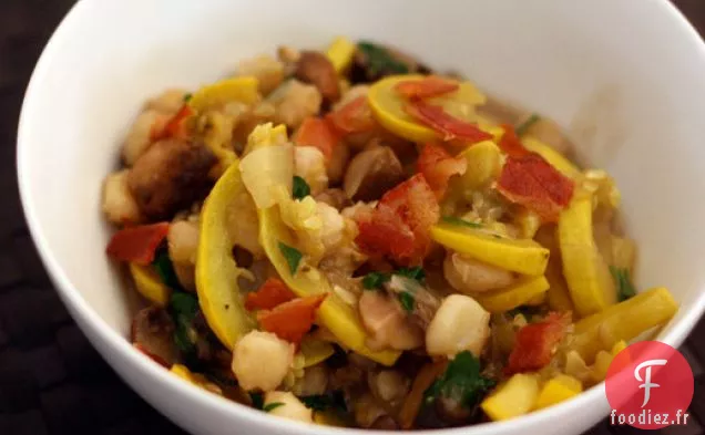 Dîner ce soir : Hominy aux Courges et Champignons