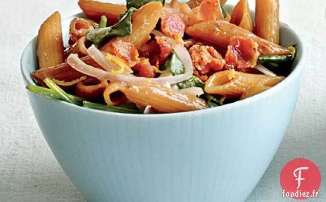 Poêlée - Penne Grillée au Bacon et aux Épinards