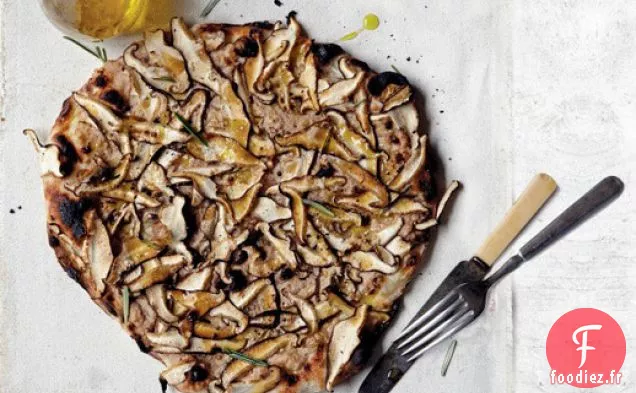 Pizza Shiitake à la Purée de Noix
