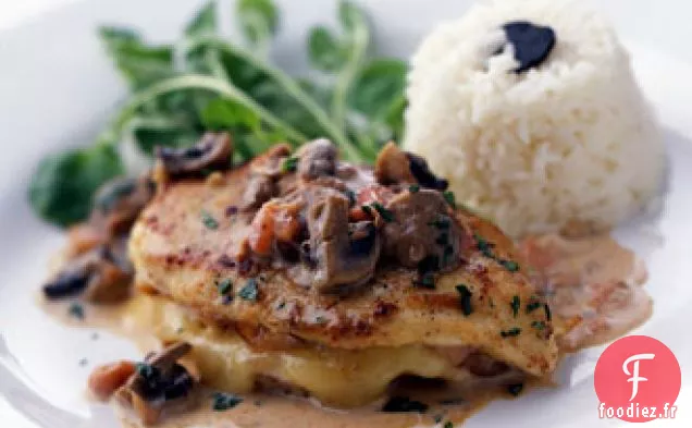 Poitrines de Poulet Sautées Farcies au Fromage et au Jambon