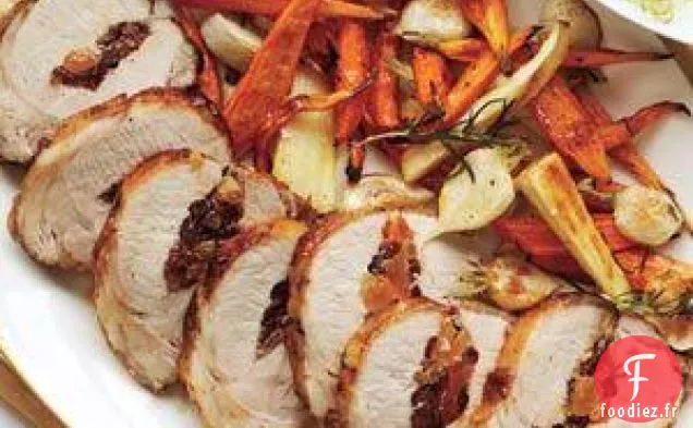 Longe De Porc Farcie Aux Légumes-Racines Rôtis