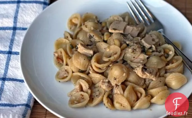 Dîner ce soir: Pâtes au Thon, Pignons de Pin, Graines de Fenouil, Câpres et Citron