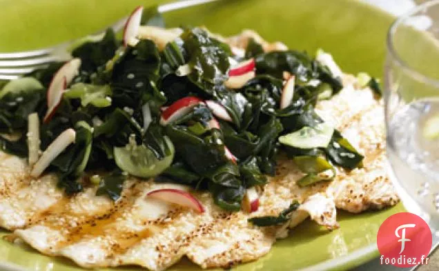 Paillards de Poulet en Croûte de Sésame et Salade d'Algues