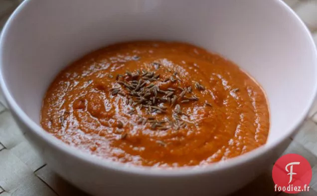 Dîner Ce soir: Soupe au Poivron Rouge aux Graines de Cumin Grillées
