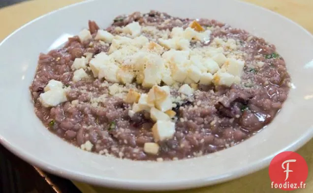 Risotto Rosso d'Andrew Carmellini au Vin Rouge, Radicchio et Mozzarella Fumée