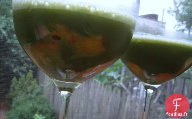 Pêches Rôties au Four de Bill Yosses avec Élixir de Thé Vert