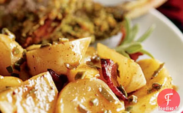 Navets et Pommes Glacés au Cidre Avec Sauge et Bacon