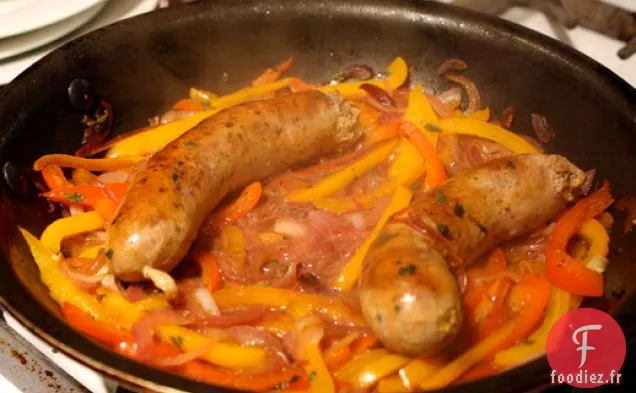 Dîner ce soir: Saucisse Italienne Épicée avec Sandwich aux Poivrons