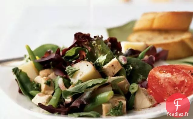 Salade de Poulet, Pommes de Terre Rouges et Haricots Verts