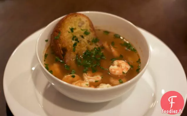 Dîner Ce soir: Soupe à l'ail aux Crevettes