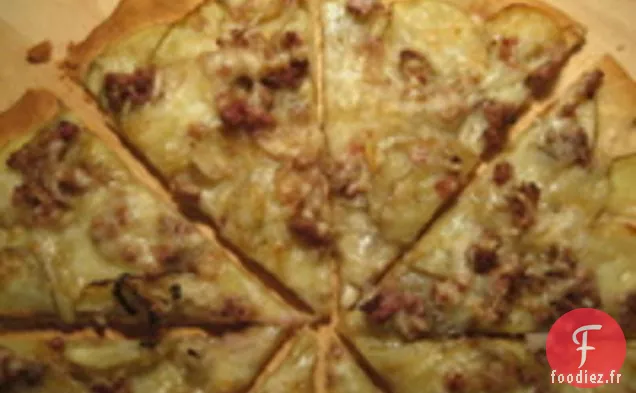 Meat Lite: Pizza aux Pommes de Terre et aux Saucisses