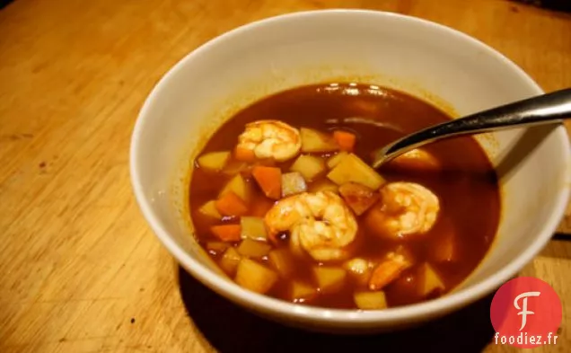 Dîner Ce soir: Soupe de Crevettes au Chili Sombre à l'Épazote