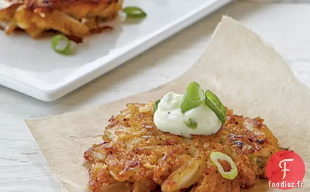 Mini Gâteaux de Crabe au Sésame, aux Oignons Verts et au Citron Vert avec Mayonnaise au Wasabi