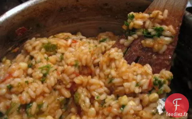 Risotto De Navet Blanc Crémeux Et Poireaux Aux Verts De Poireaux Croustillants A