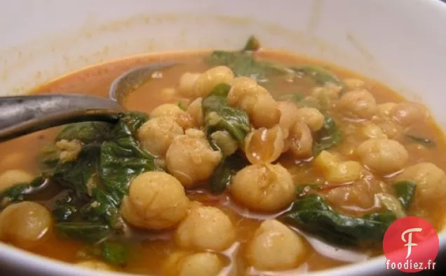 Dîner Ce soir : Ragoût de Pois Chiches et Épinards à la Mauresque