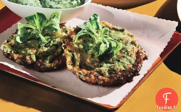 Beignets de Courgettes Tendres avec Vinaigrette Déesse Verte