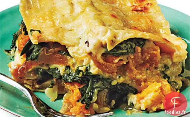 Lasagne à la Courge Musquée, Oignon Caramélisé et Épinards