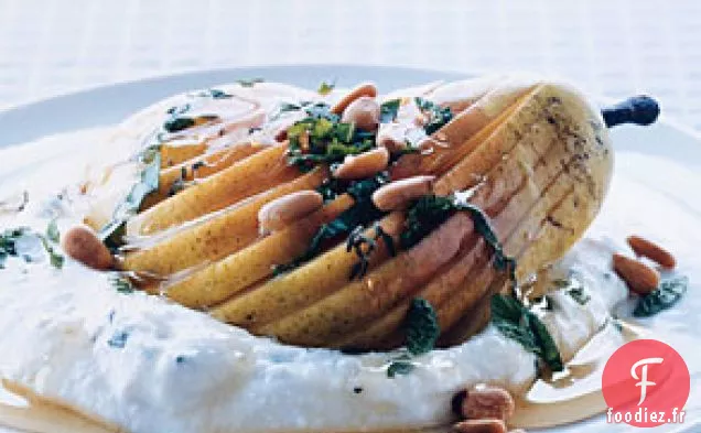 Poires à la Ricotta aux Herbes et au Miel