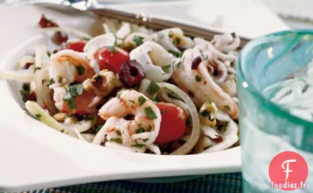 Salade Italienne de Crevettes, Pétoncles et Calamars