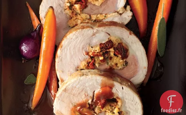 Longe de Porc Farcie Rôtie avec Sauce au Porto