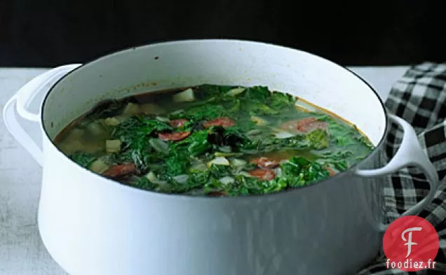 Soupe de Chou Frisé Russe Rouge et Chorizo (Caldo Verde)