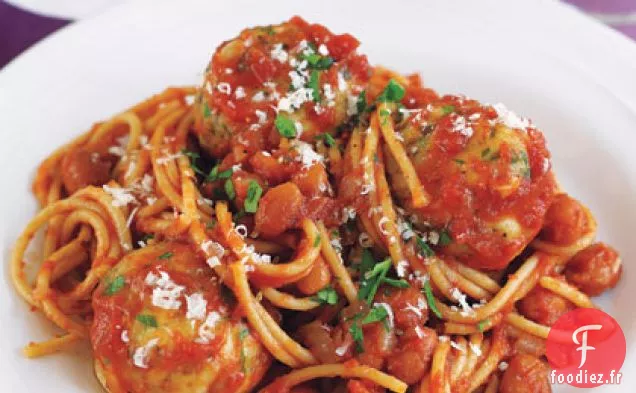 Boulettes de Viande Spaghetti et Dinde à la Sauce Tomate