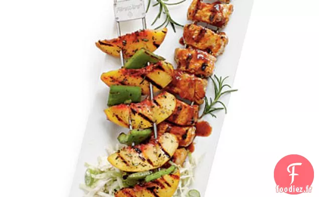 Brochettes de Pêche et de Porc