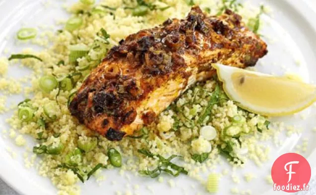 Saumon aux épices et au miel avec couscous