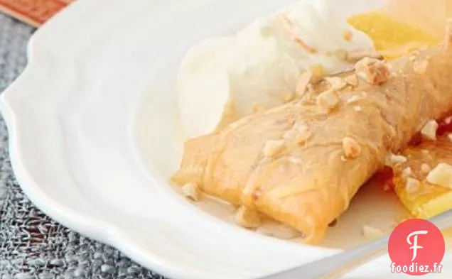 Pâtisseries aux amandes et au miel à la crème d'orange