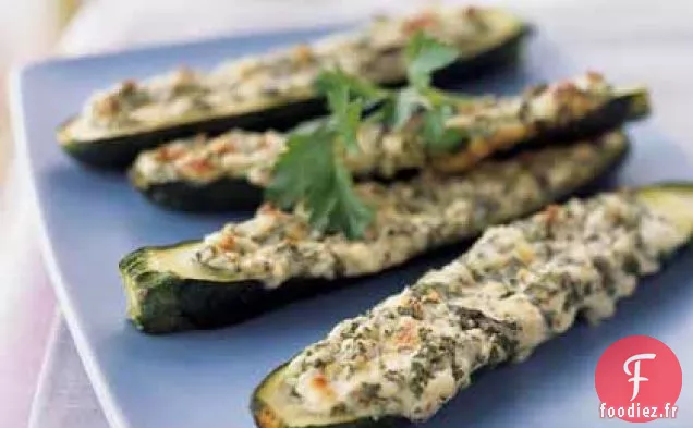 Bateaux de Courgettes à la Mousse Ricotta-Basilic