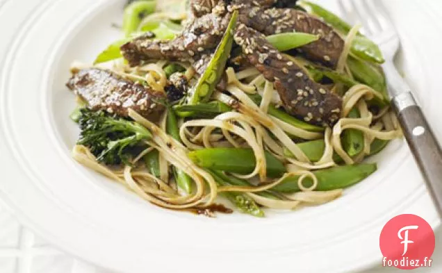 Nouilles de boeuf au miel et au sésame