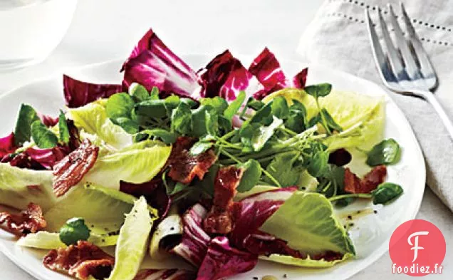 Salade d'Endives et Cresson au Bacon - Vinaigrette au Cidre