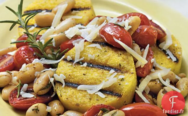 Polenta Grillée aux Tomates et Haricots Blancs