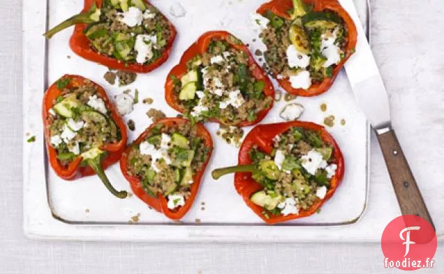 Poivrons farcis à la courgette et au quinoa