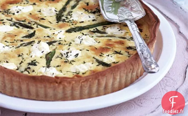 Tarte aux asperges, citron et ricotta
