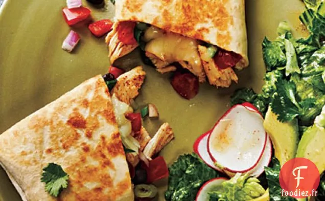 Burritos Farcis au Poulet et aux Haricots Noirs