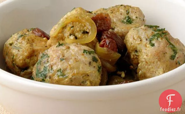 Kefta de Dinde à l'Oignon Doux et Sauce aux Raisins Secs