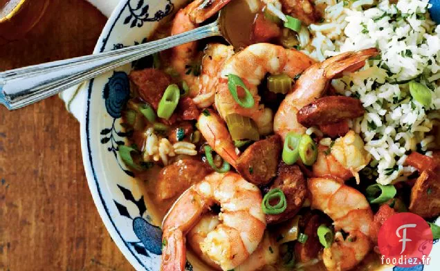 Gumbo aux Crevettes et aux Saucisses