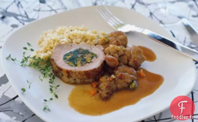 Longe de Veau Farcie aux Légumes et Ris de Veau